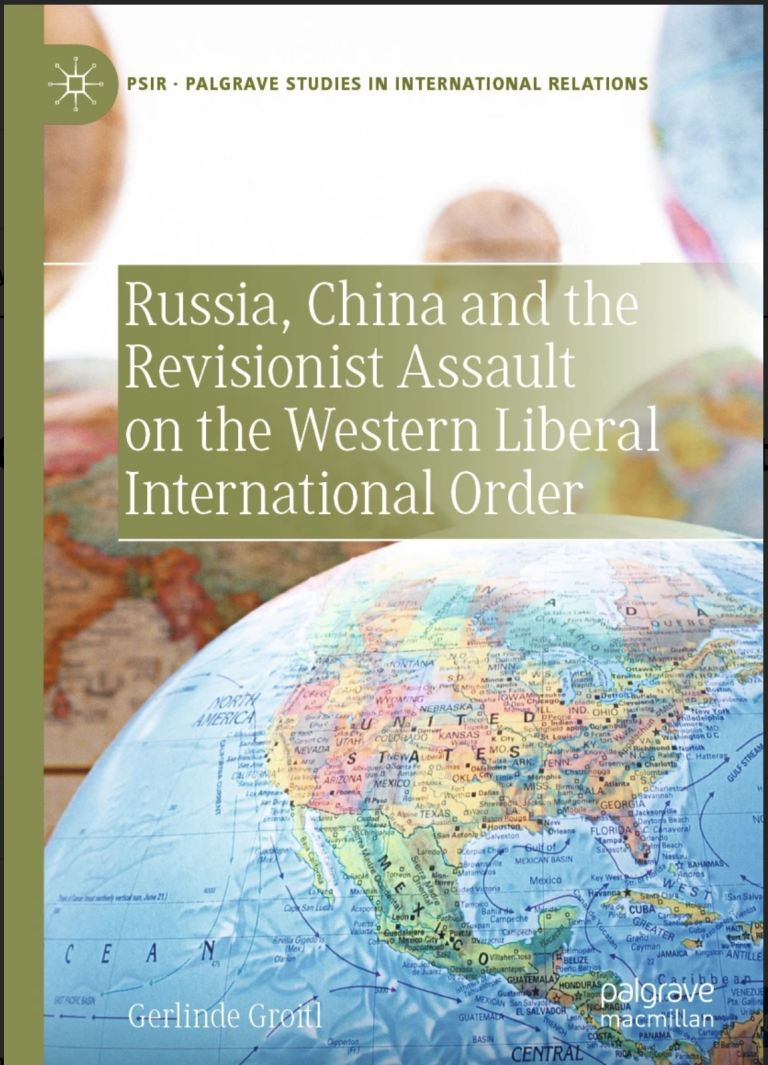 Buchcover Groitl 2023 Buchcover über Russland, China und den Einfluss auf die westliche internationale Ordnung.